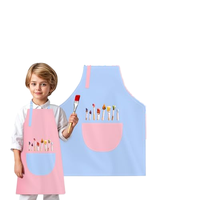 Set 2 Apron Pinggang Anak Bahan Polyester Heavy Duty dengan Kantong untuk Melukis, Memasak, Memanggang, Berkebun, Kerajinan, Seni (Usia 7-13)