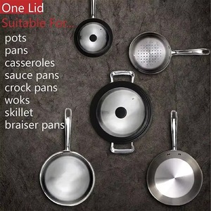 16-22-28-32cm Silicone <b>Glass</b> Covers Pans Skillets Multifunctional Adaptable Lids Stove Round <b>Protector</b> Caps Kitchen Accessories - Product Image 5