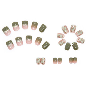 <span class=keywords><strong>Uñas</strong></span> Acrílicas Naturales Cortas con Punta Francesa, <span class=keywords><strong>Uñas</strong></span> Postizas Duraderas y Reutilizables, Venta al por Mayor, Logotipo Personalizado - Product Image 5