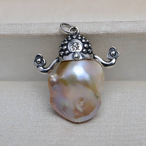 Pendentif Yintai en argent S925, Dieu de la richesse, pour femmes, 13-17, grande perle baroque, accessoire de bijoux DIY, 4070 - Product Image 3