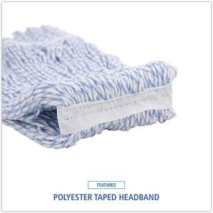 Cabezal de Mopa Mediano Boardwalk BWK542CT para Pisos Estrechos, Rayón/Poliéster, Blanco/Azul, 12 Unidades por Caja - Product Image 3