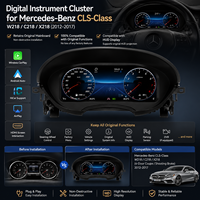 Tableau de bord numérique LCD intelligent 12,3 pouces pour Benz W218 C218 X218, prise en charge du CarPlay sans fil et d'Android Auto, affichage HUD, Plug and Play