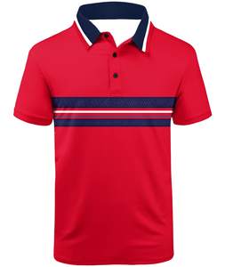 Comodo da uomo per <span class=keywords><strong>Polo</strong></span> da lavoro uniforme floreale lavorato a maglia Top sportivo con Design di linea irregolare per la squadra di Tennis - Product Image 4