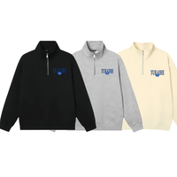 YKH 500GSM Sudadera con capucha de lana de alta calidad Logotipo personalizado Streetwear Sudadera con capucha Vintage de gran tamaño 1/4 Sudadera con cremallera