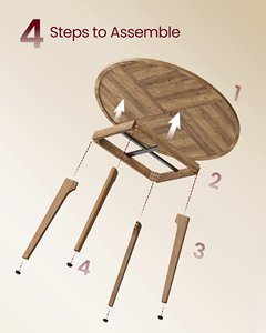 Table de cuisine ronde <span class=keywords><strong>VASAGLE</strong></span> de 47,2 pouces avec pieds coniques, table à manger ronde pour 4 à 6 personnes - Product Image 6