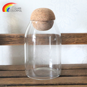 borosilicate glass jar cork Stopper food storage containers sets