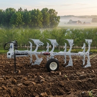 Charrue à socs réversible hydraulique diesel économique Pioneer avec 3 roulements inférieurs pour tracteurs de 60 à 100 CV à usage agricole