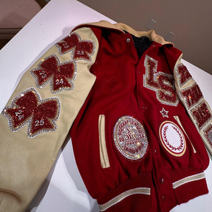 YSJY制造商定制雪尼尔刺绣标志街装莱特曼冬季轰炸机男式夹克 - Product Image 4