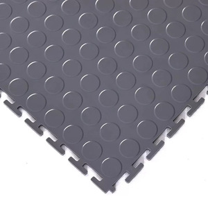 PVC Insulating Flooring Square Puzzle Tiles Waterproof For Auto Repair Shops Industrial Use Gray Black Red Blue Green Trim - Product Image 3