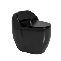WC monobloc en céramique multicolore en forme d'œuf avec chasse d'eau super siphonique Tornado, à poser au sol