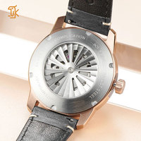 1 pièce, Faible MOQ, Montres mécaniques automatiques de luxe pour homme, avec cadran émaillé au design unique et créatif de carte de navigation et heures de navigation