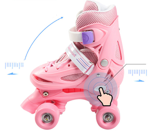 Chaussures de patins à roulettes à deux rangées, <span class=keywords><strong>taille</strong></span> réglable, chaussures professionnelles pour enfants - Product Image 4