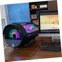 Boîtier d'ordinateur en alliage d'aluminium pleine tour M-ATX avec ventilateur RVB pour les joueurs, conception de flux d'air, panneaux en verre trempé, refroidisseur d'eau pour le jeu