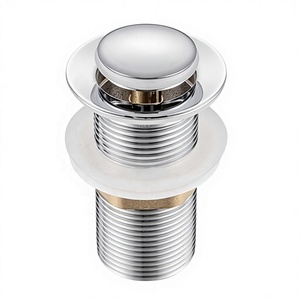 Vanne de vidange à <span class=keywords><strong>clic</strong></span>-<span class=keywords><strong>clac</strong></span> en laiton massif, légère et durable, à faible MOQ, avec fente G 1-1/4" chromée, pour lavabo salle de bain et cuisine, style européen - Product Image 1