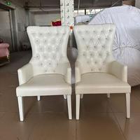 Fauteuil de banquet blanc capitonné, chaise de salle à manger moderne, siège pour mariage