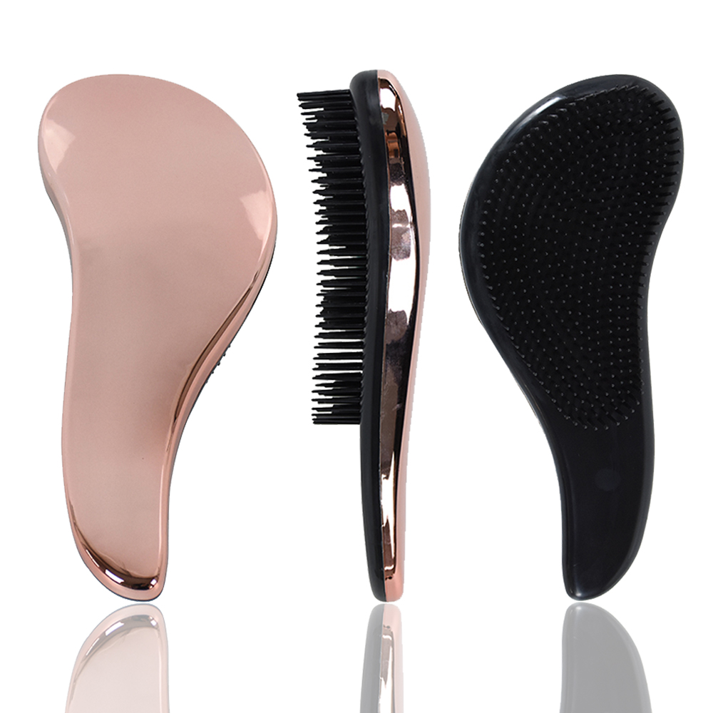 Wholesale Wet Bristles Brush Promotion Cheap Rose Gold Pink Private Label Electroplated Detangling Hair Brush