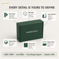 Boîte d'expédition vert forêt avec logo argenté, insert en mousse EVA, intérieur bicolore, emballage cadeau de luxe pour montres et bijoux