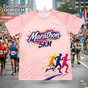 Camisetas de Running para Maratón al por Mayor, Camisetas Publicitarias con Impresión 3D, Camisetas de Poliéster con Logotipo Personalizado, Camisetas Blancas para Sublimación - Product Image 1