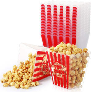 Seau à Popcorn Géant, Contenants en Plastique Rouge Festonnés pour <span class=keywords><strong>Traiteur</strong></span>, Contenants en Plastique Festonnés Thème Pâques - Product Image 1
