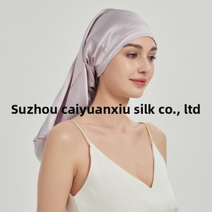 Nouveau bonnet pour femme en crêpe <span class=keywords><strong>de</strong></span> <span class=keywords><strong>Chine</strong></span> 100% soie <span class=keywords><strong>de</strong></span> mûrier, avec capuche à lacets style Suzhou, pour soins capillaires post-partum et usage domestique, doté <span class=keywords><strong>de</strong></span> liens ajustables - Product Image 3