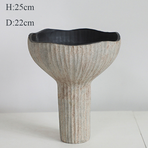 Florero alto gris moderno cerámica minimalista para bodas decoración del hogar Mesa Mini cerámica porcelana nórdica rústica - Product Image 5