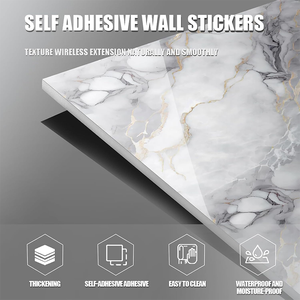 Panneau mural de salle de bain étanche | Autocollant mural de <span class=keywords><strong>douche</strong></span> effet marbre PVC facile à installer <span class=keywords><strong>carrelage</strong></span> ignifuge - Product Image 2