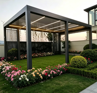 Pergola en aluminium motorisée bioclimatique pour l'extérieur, panneaux de toiture en métal pour l'extérieur