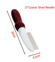 Brosse de toilettage antidérapante pour chiens et chats, peigne pour animaux à dents courtes en acier inoxydable, rangement facile