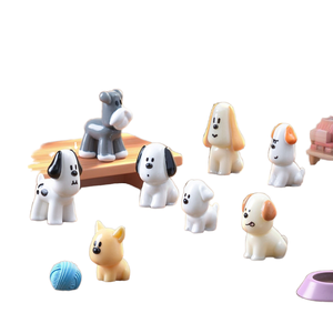 Statuette <span class=keywords><strong>di</strong></span> Cagnolini Kawaii in Resina per Micro Paesaggi, Giardini delle Fate e Decorazioni da Scrivania - Product Image 1
