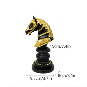 Échecs créatifs résine artisanat reine roi <span class=keywords><strong>cheval</strong></span> de guerre Figurine bureau à domicile Halloween bureau cadeau d'affaires - Product Image 6
