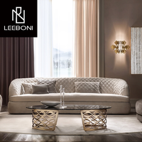 Meubles de salon de haute qualité sur mesure de luxe Table basse ovale moderne avec dessus en marbre
