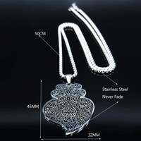 Portugal Folk Viana Coeur Fleur Pendentif Collier pour Femmes Hommes En Acier Inoxydable Argent Couleur Vintage Chaîne Bijoux (NL639)
