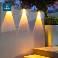 Lampe murale solaire LED extérieure Tayire RGB en polycarbonate pour jardin, patio, clôture, éclairage décoratif étanche, 2 ans de garantie, CRI Ra90, dimmable
