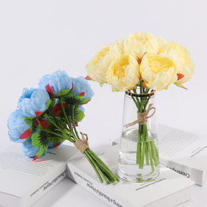 Bouquet de pivoines en soie Tainen à 8 têtes, fleurs artificielles de 30 cm, décorations de mariage - Product Image 1