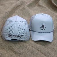 Casquette de golf personnalisée en polyester à séchage rapide, perforations découpées au laser, imperméable, pour sports de plein air, broderie OEM sur mesure