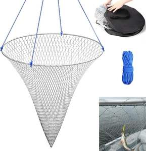 <span class=keywords><strong>Filet</strong></span> à cerceau <span class=keywords><strong>de</strong></span> style américain pour la pêche en mer, <span class=keywords><strong>filet</strong></span> pliable pour la pêche au quai avec corde, filets à cerceau <span class=keywords><strong>de</strong></span> crabe - Product Image 1