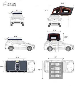 Tente pliable de toit voiture 4 personnes tente de toit la moins chère 4x4 camion <span class=keywords><strong>camping</strong></span> voiture - Product Image 6