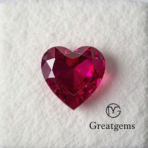 อัญมณีทรงหลวมรูปหัวใจเพชรโมอิสสีแดง - Product Image 2