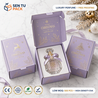 Boîte d'expédition de Noël personnalisée OEM en carton ondulé, boîte cadeau couleur avec logo imprimé pour l'expédition des fêtes