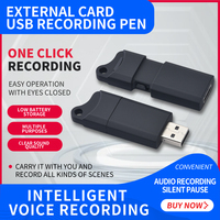 Enregistreur portatif professionnel Mini enregistreur vocal porte-clés petit dictaphone MP3 USB avec batterie intégrée