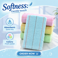 Serviettes en coton tissé rayées de couleur personnalisées en gros, très absorbantes, antimicrobiennes, réutilisables, multi-usages pour la maison