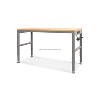 Banc de travail robuste de 60 pouces avec plateau en bois de caoutchouc, réglable en hauteur sur 5 niveaux, table en métal avec multiprise, capacité de 800 kg, personnalisable OEM/OBM
