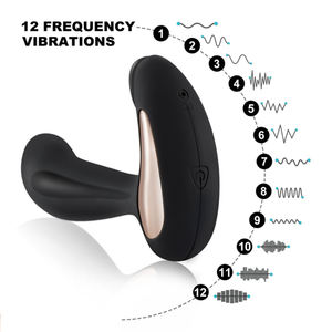 Vibratore Anale Telecomandato a 12 Frequenze in Silicone, Dildo Massaggiatore Prostatico, Plug Anale, Giocattoli Sessuali per Uomini - Product Image 3