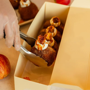 Emballages alimentaires en papier pliables pour boulangerie à emporter, impression personnalisée, boîtes à brioches et à beignets - Product Image 1