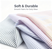 Tissu en polyester/coton jacquard sergé microfibre teint en fil à rayures pour chemises, vente en gros, stock disponible