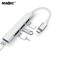 Magelei - Prix promotionnel - Hub USB C - Type C vers USB3.0 - 3*USB2.0 - Adaptateur multiport portable - Hub USB C - Splitter USB C pour MacBook Pro/Air