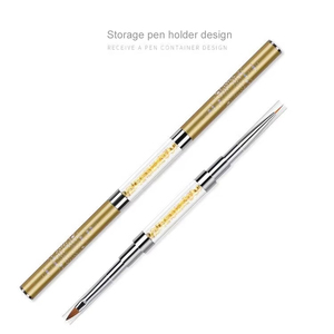 Pinceau professionnel double face en acrylique pour nail art, dessin 3D, liner, manche en métal en forme de cœur, outil de manucure, vente en gros - Product Image 6