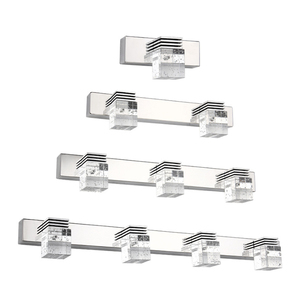 Lampe murale de luxe en cristal à bulles, miroir LED éclairé, intérieur, salle de bain, toilettes, étanche, 3 ampoules, luminaire mural - Product Image 4