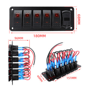แผงสวิตช์โยก 5 ช่อง Yuhe YH-DH6-QB 12V 24V พร้อมที่ชาร์จ USB คู่ 4.8 แอมป์ และโวลต์มิเตอร์ LED สำหรับเรือ พร้อมฟังก์ชั่นเปิด-ปิด - Product Image 4