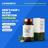 Kapsul Perawatan Rambut Pria LIFEWORTH Private Label Biotin Zinc Saw Palmetto 60 Kapsul OEM ODM